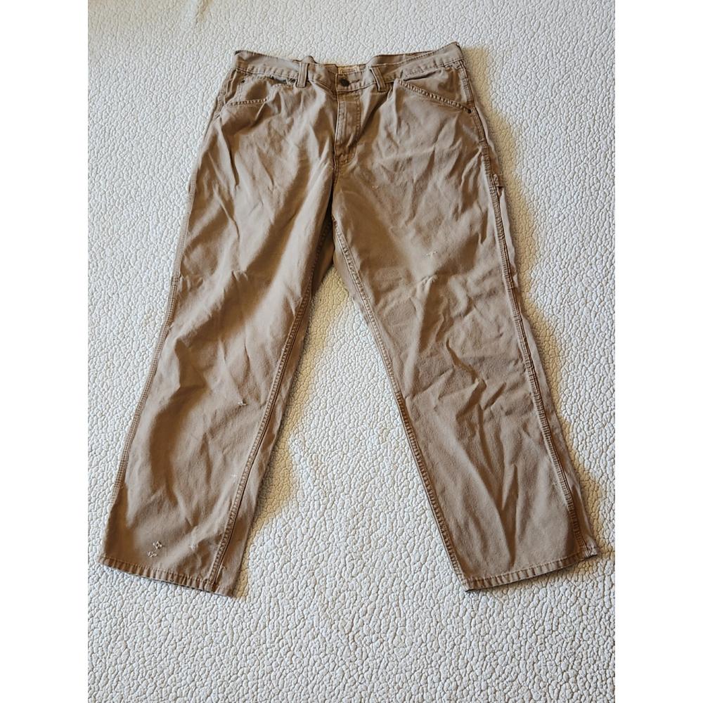 Schmidt workwear canvas heavyweight carpenter bootcut distressed jeans